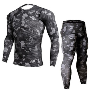 New Fitness Camo T Shirt Men Compression Shirt