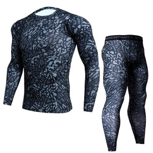New Fitness Camo T Shirt Men Compression Shirt
