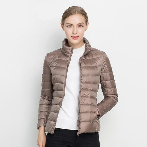 Women Winter Coat New Ultra Light White Duck