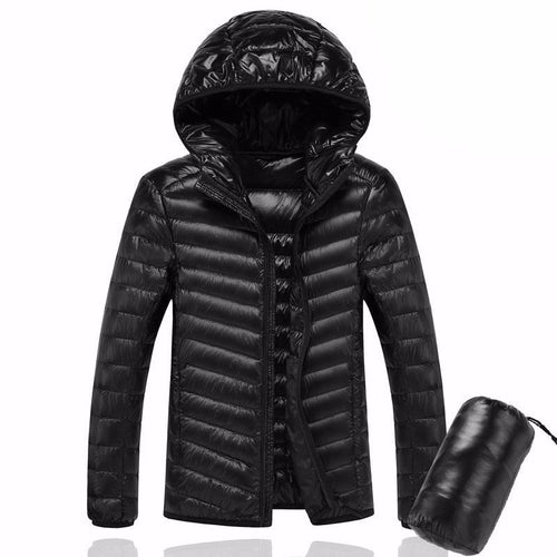 Men Hooded ultraLight White Duck Down