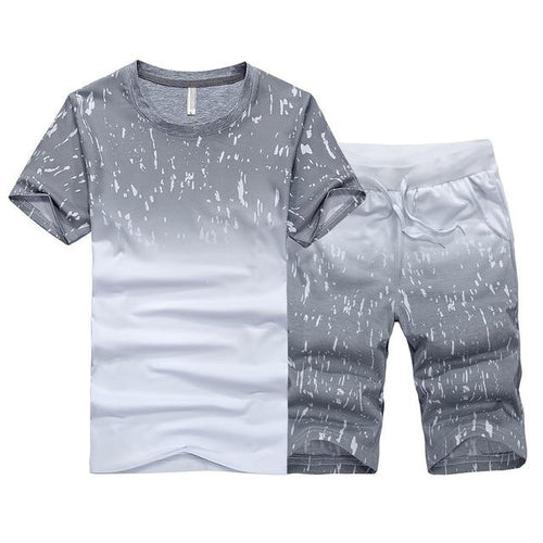 Summer new men's short-sleeved T-shirt Korean sports suit clothes men's casual sports suit