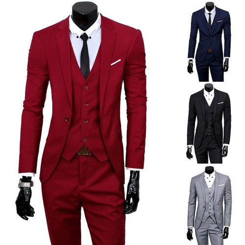 Laamei Men's Business Groomsman Suit Pants Vest Sets
