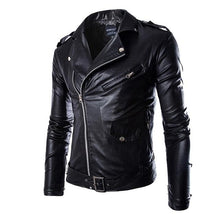 Load image into Gallery viewer, Brand PU Leather Jacket Men Autumn Casual Zipper