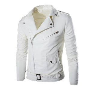 Brand PU Leather Jacket Men Autumn Casual Zipper