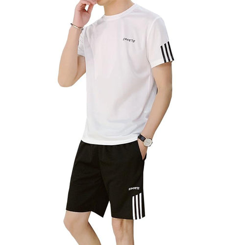 Men's Tracksuit Summer Men 2 Piece Set Short