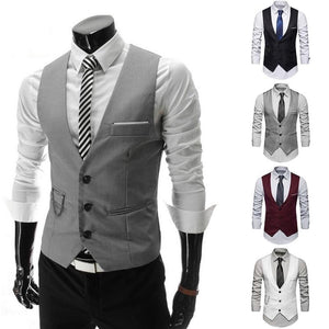 New Men Dress Vests For Men Slim Fit
