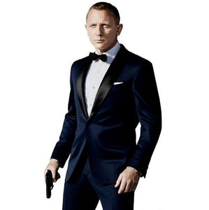 Groomsmen Peaked Black Lapel Groom Tuxedos