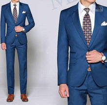 Load image into Gallery viewer, Groomsmen Peaked Black Lapel Groom Tuxedos