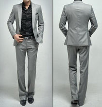 Load image into Gallery viewer, Groomsmen Peaked Black Lapel Groom Tuxedos