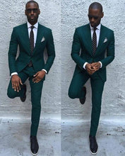 Load image into Gallery viewer, Groomsmen Peaked Black Lapel Groom Tuxedos