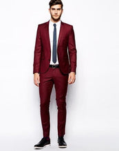 Load image into Gallery viewer, Groomsmen Peaked Black Lapel Groom Tuxedos