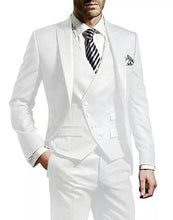 Load image into Gallery viewer, Groomsmen Peaked Black Lapel Groom Tuxedos